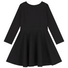 Girls Black Logo Dress, 1, hi-res