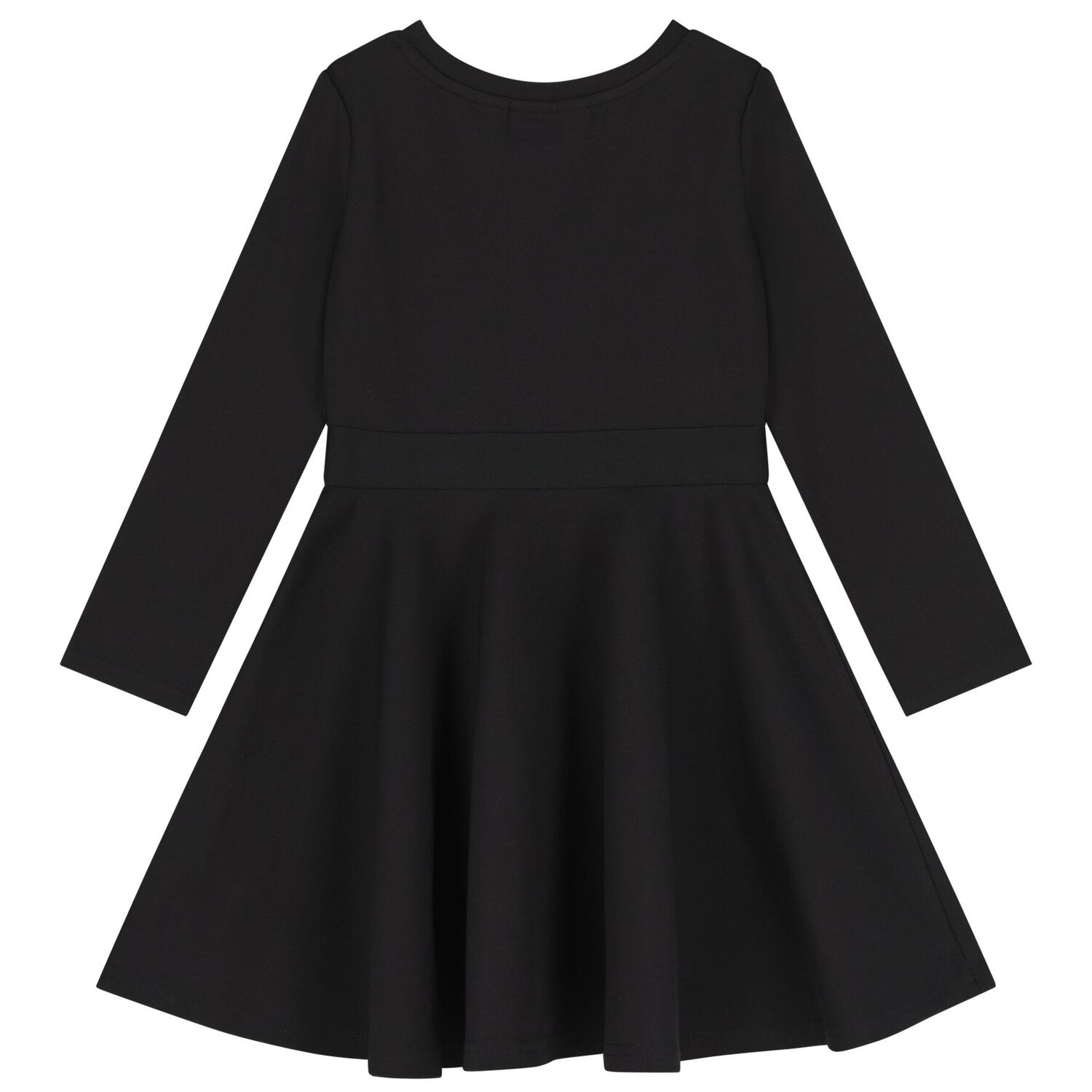 Girls Black Logo Dress, 1, hi-res
