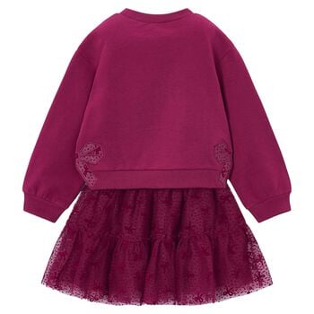 Girls Red Bow Tulle Skirt Set