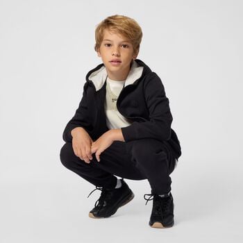 Boys Mini Me Black Logo Trainers