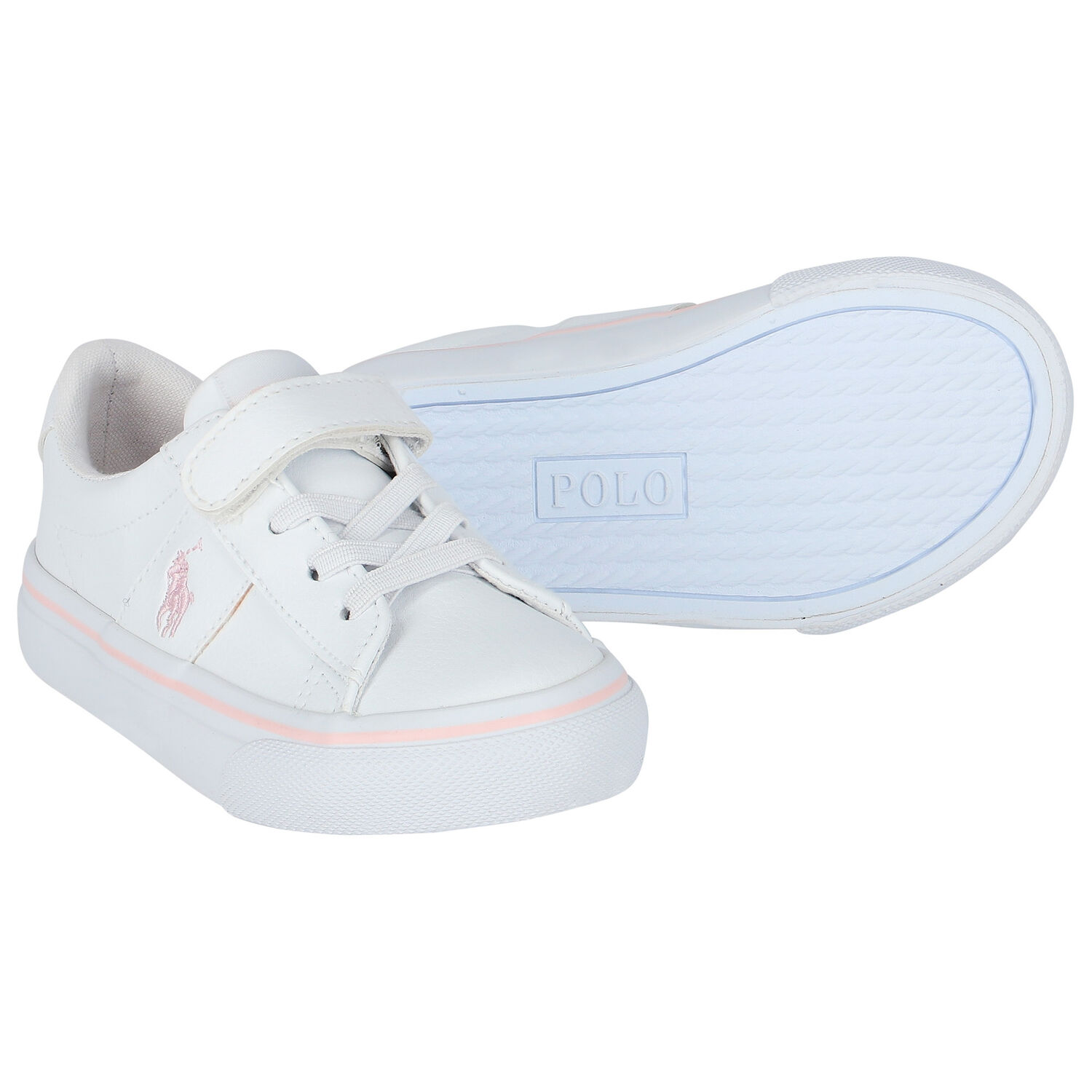 Girls White Logo Trainers, 1, hi-res
