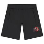Boys Black Logo Shorts, 1, hi-res