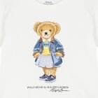 Girls White Teddy Bear T-Shirt, 1, hi-res