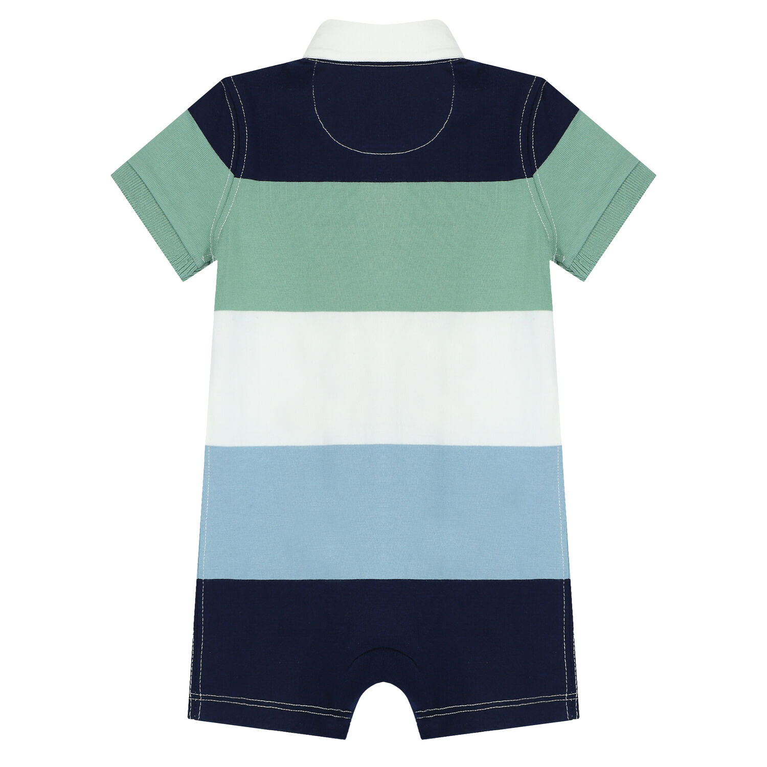 Baby Boys Multi-Colored Striped Logo Polo Romper, 1, hi-res