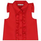 Girls Red & White Skirt Set, 1, hi-res