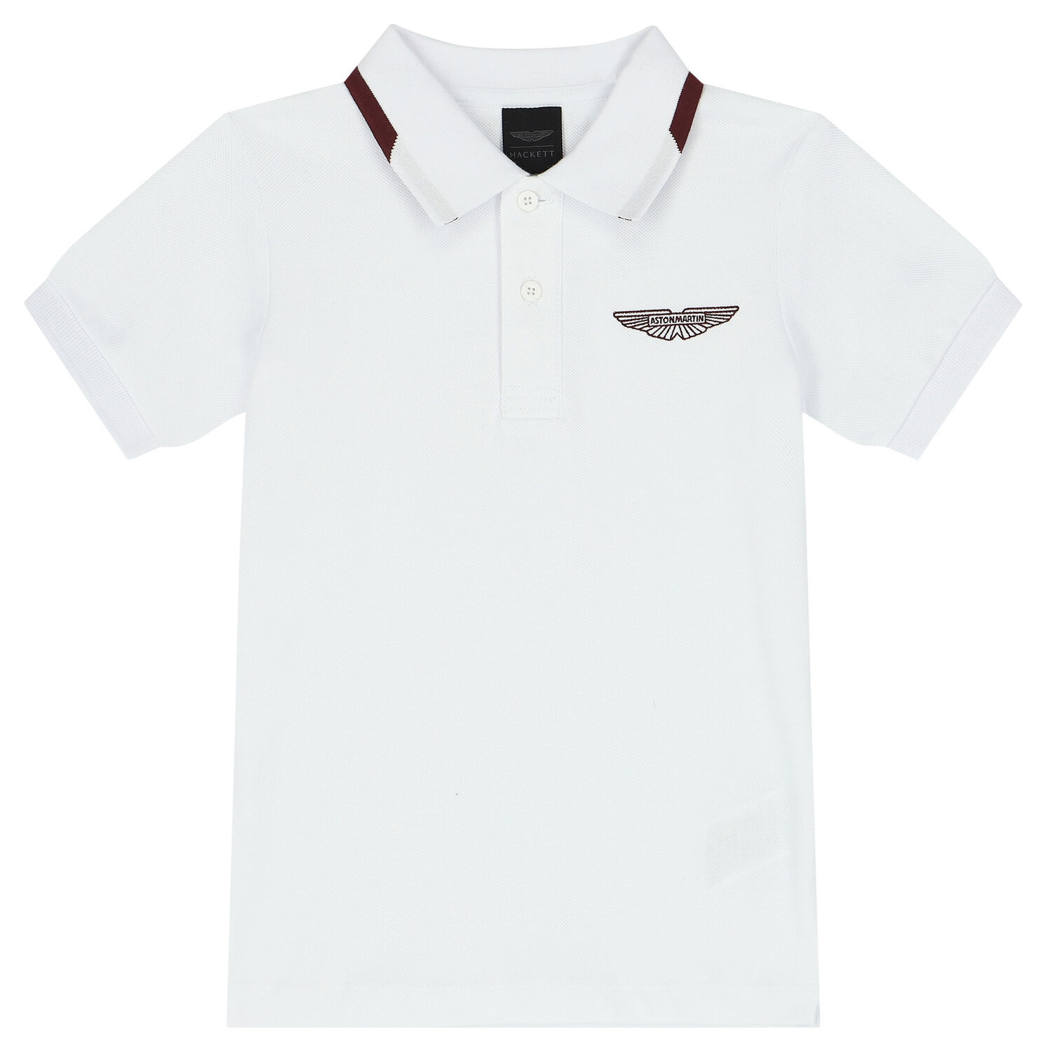 Boys White Aston Martin Logo Polo Shirt, 1, hi-res