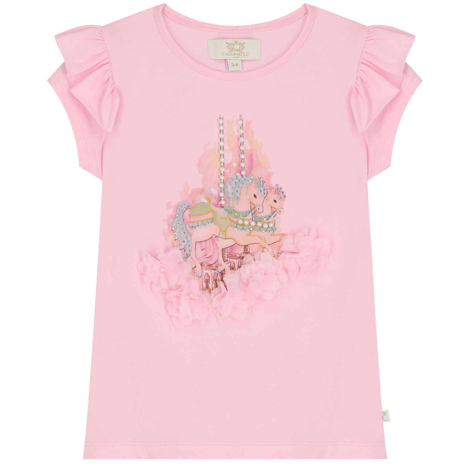 Girls Pink Embellished Shorts Set, 1, hi-res