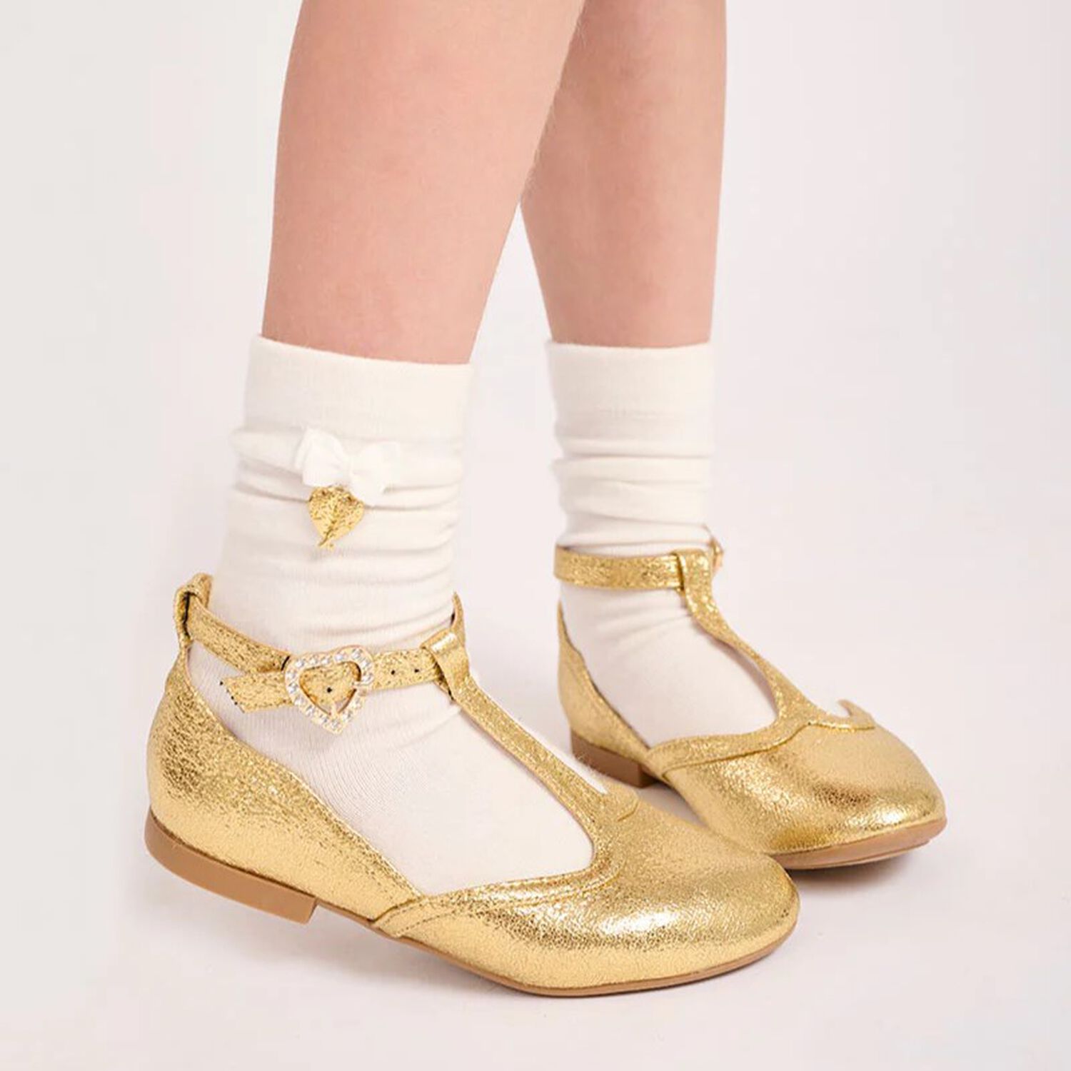 Girls Gold Shoes, 3, hi-res