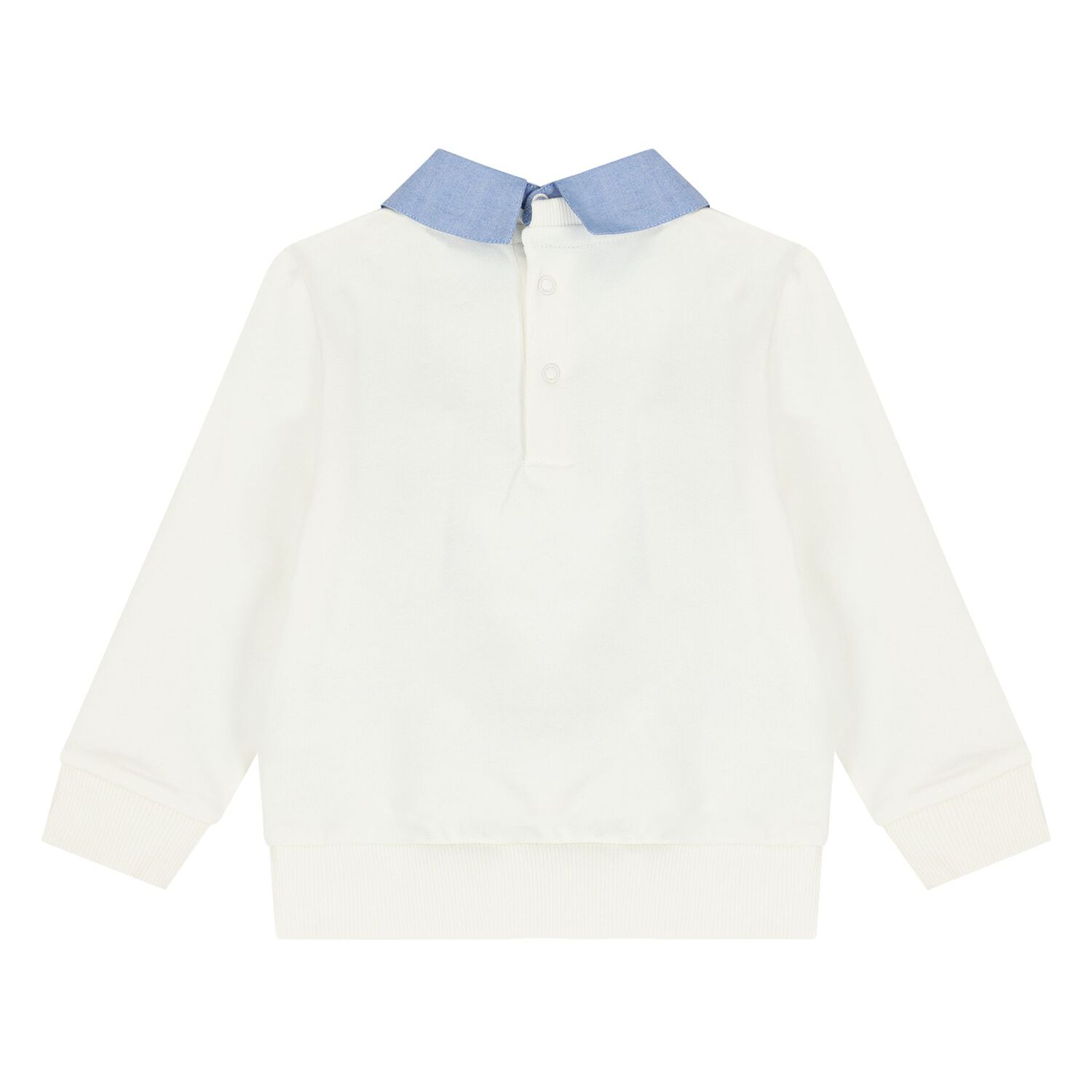 Baby Boys Ivory & Blue Teddy Bear Logo Trousers Set , 1, hi-res