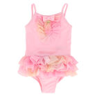 Girls Pink Tulle Swimsuit, 1, hi-res
