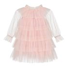 Baby Girls Pink Layered Tulle Dress Set, 1, hi-res