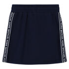Girls Navy Logo Skirt, 1, hi-res