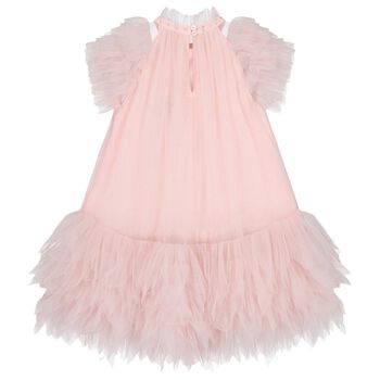 Girls Pink Embellished Tulle Dress