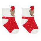 Baby Girls White & Red Teddy Socks ( 4-Pack ), 1, hi-res