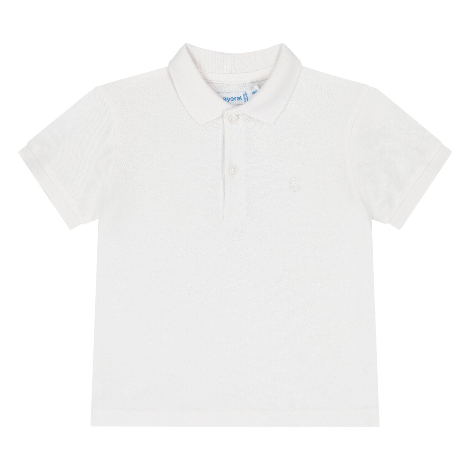 Younger Boys White Logo Polo Shirt, 2, hi-res image number null