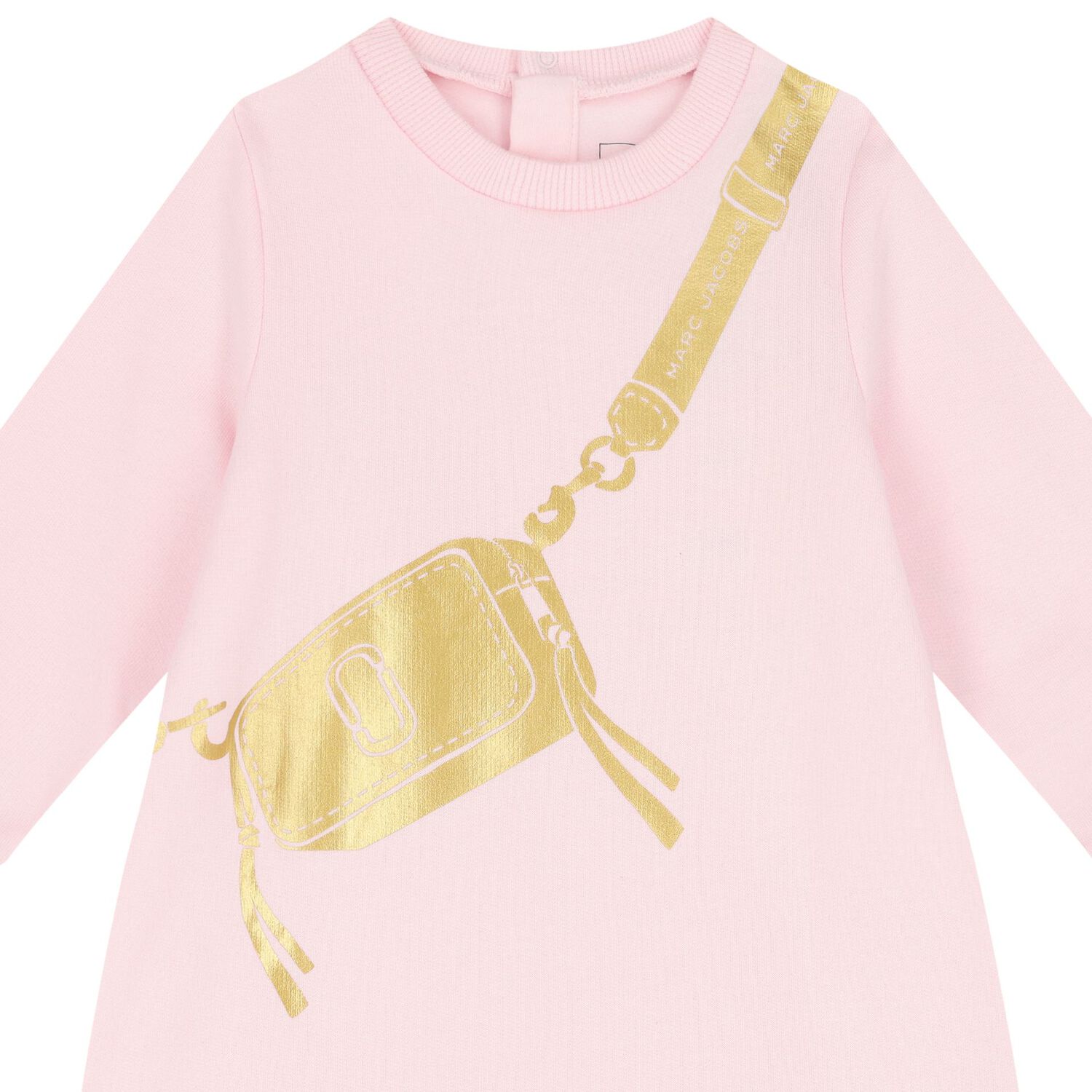 Younger Girls Pink & Gold Logo Bag Dress, 1, hi-res