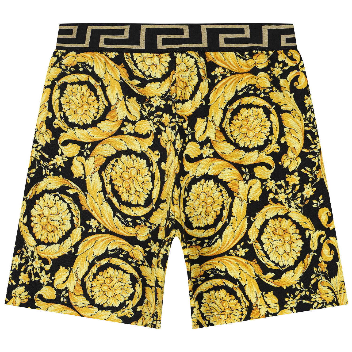 Boys Black & Gold Barocco Shorts, 1, hi-res