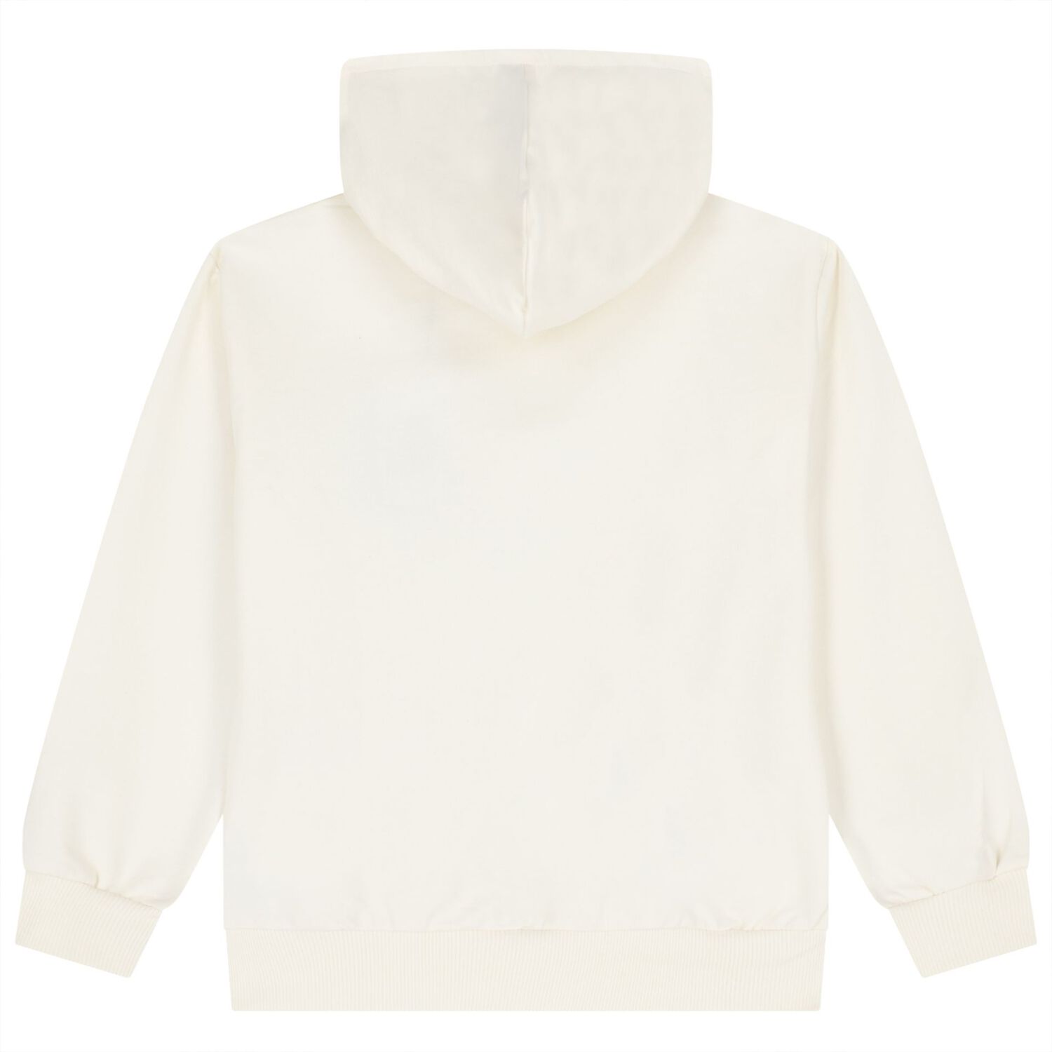 Girls Ivory Teddy Bear Logo Hooded Top, 1, hi-res