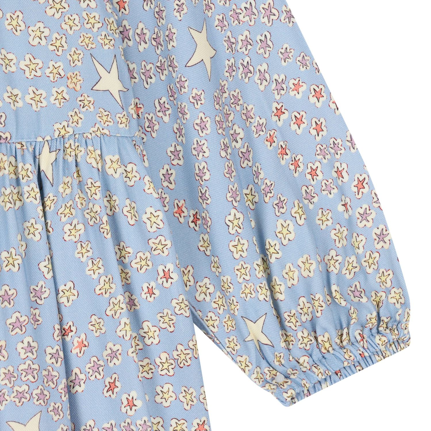 Girls Blue Star Tiered Dress, 1, hi-res