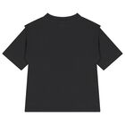 Girls Black Logo T-Shirt, 1, hi-res