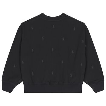 Girls Black Logo Sweatshirt