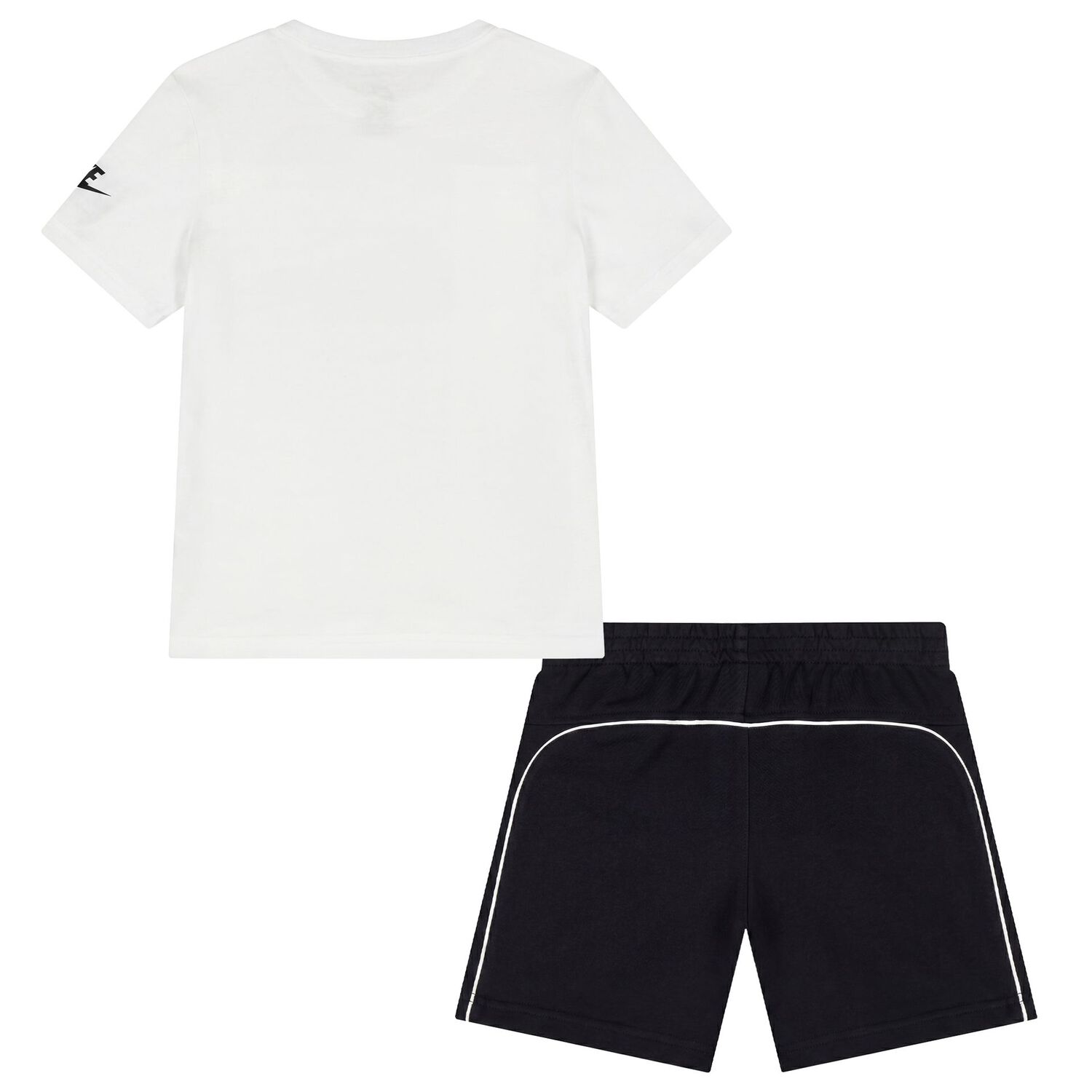 Boys White & Black Logo Shorts Set, 1, hi-res
