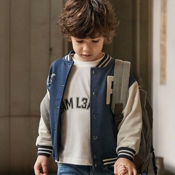 Boys Navy Blue Varsity Jacket