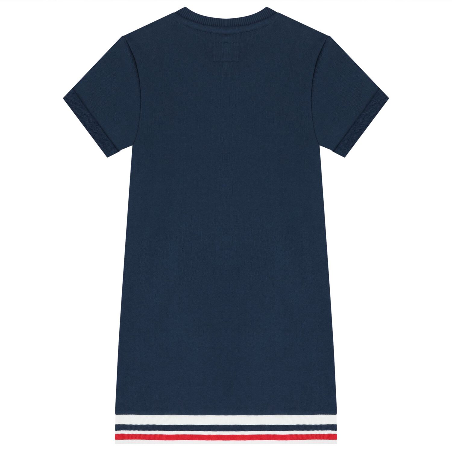 Girls Navy Blue Teddy Bear Logo Dress, 2, hi-res