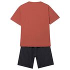 Boys Orange & Black Shorts Set, 3, hi-res