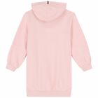 Girls Pink Logo Hooded Dress, 1, hi-res
