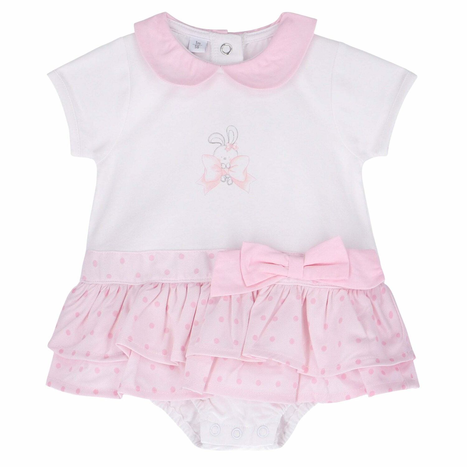 Baby Girls Pink Romper, 1, hi-res