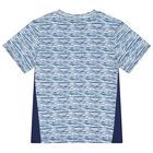 Boys Blue & White Logo Shorts Set, 1, hi-res