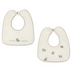 Ivory Embroidered Bibs ( 2 Pack ), 1, hi-res