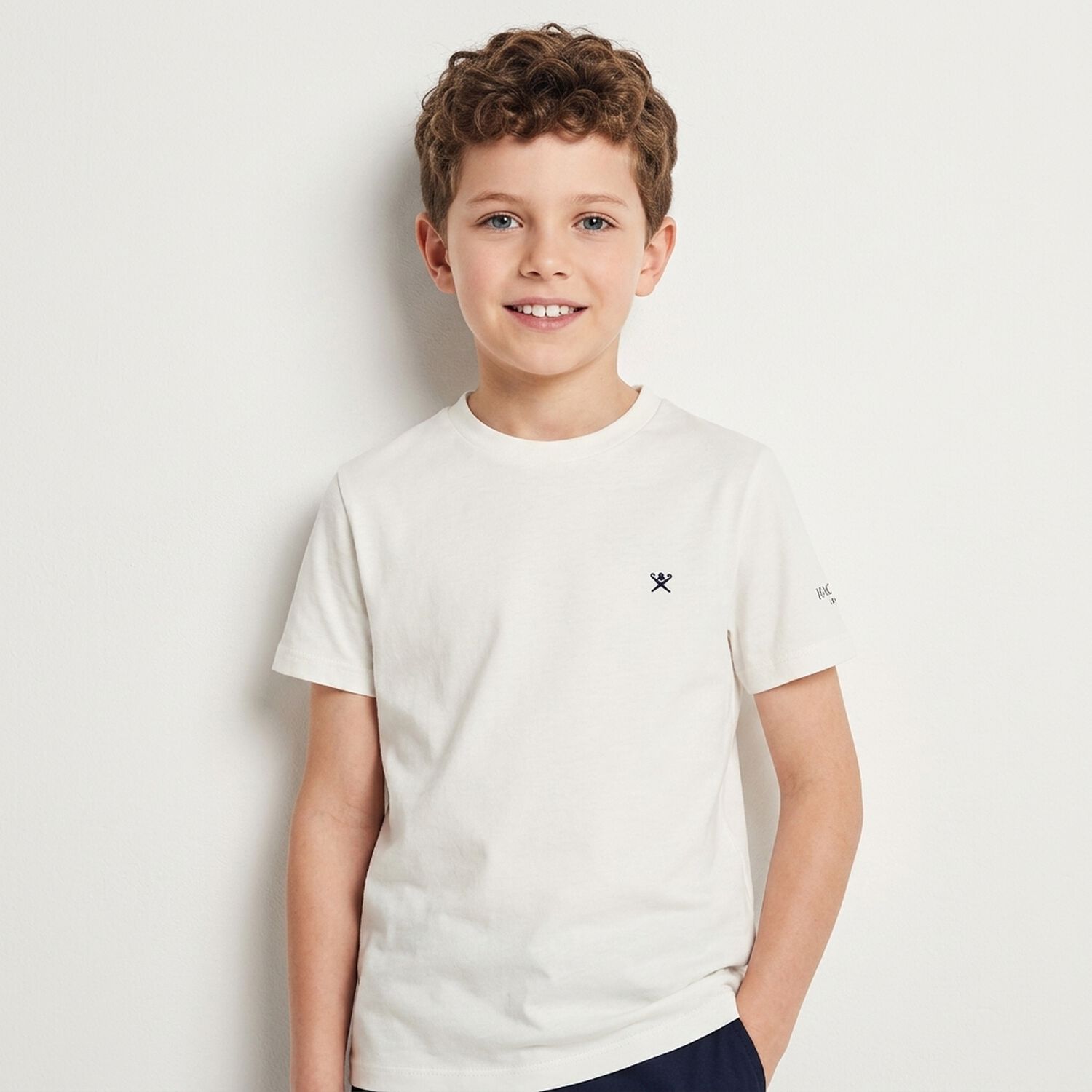 Boys White Logo T-Shirt, 2, hi-res