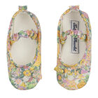 Baby Girls Yellow Floral Pre Walker Shoes, 1, hi-res