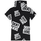 Girls Black Logo Hooded Dress, 1, hi-res