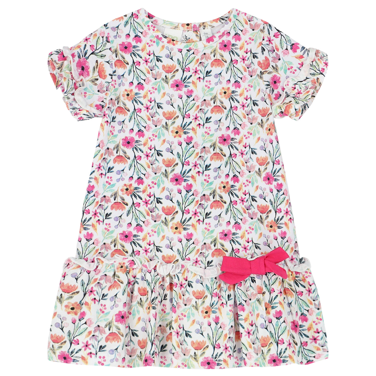 Baby Girls White Floral Dress, 1, hi-res image number null