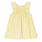 Girls White & Yellow Striped Dress, 1, hi-res