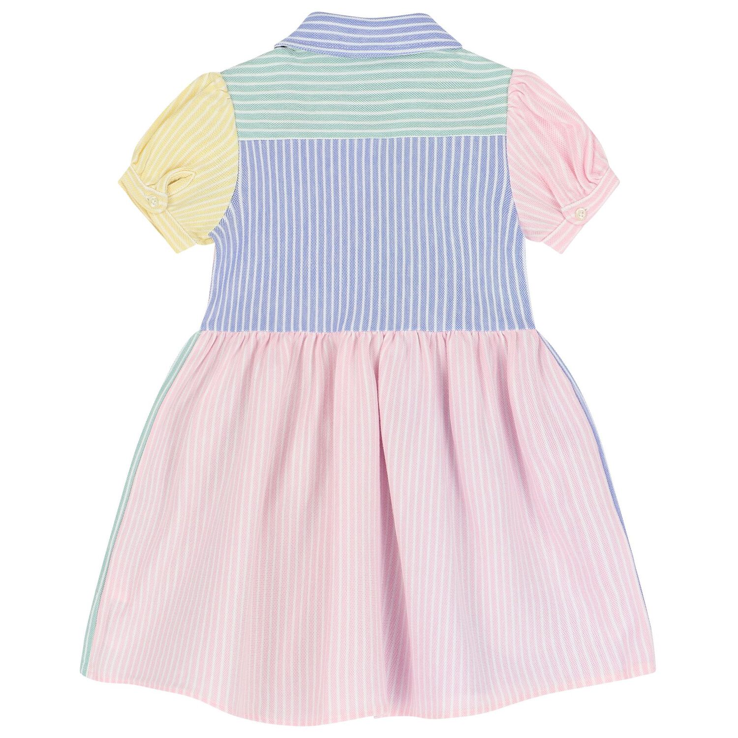 Baby Girls Multi-Coloured Striped Logo Polo Dress Set, 1, hi-res