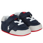 Baby Boys Navy Blue Logo Pre Walker Shoes, 1, hi-res