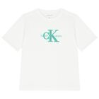 Boys White Logo T-Shirt, 1, hi-res