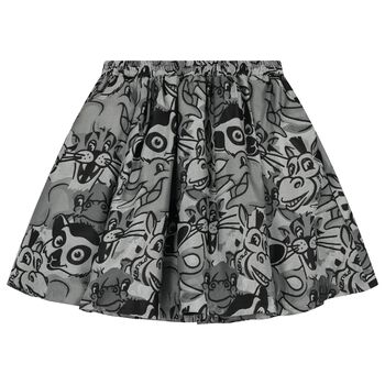 Girls Grey Safari Skirt