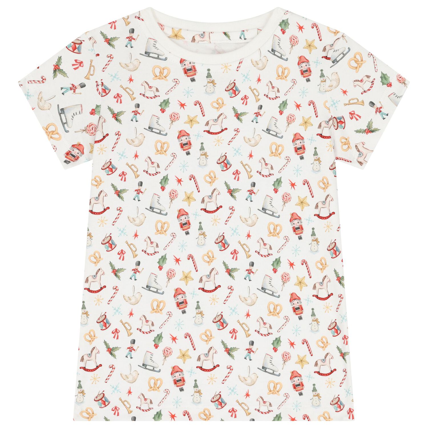 White Festive Pyjamas, 1, hi-res