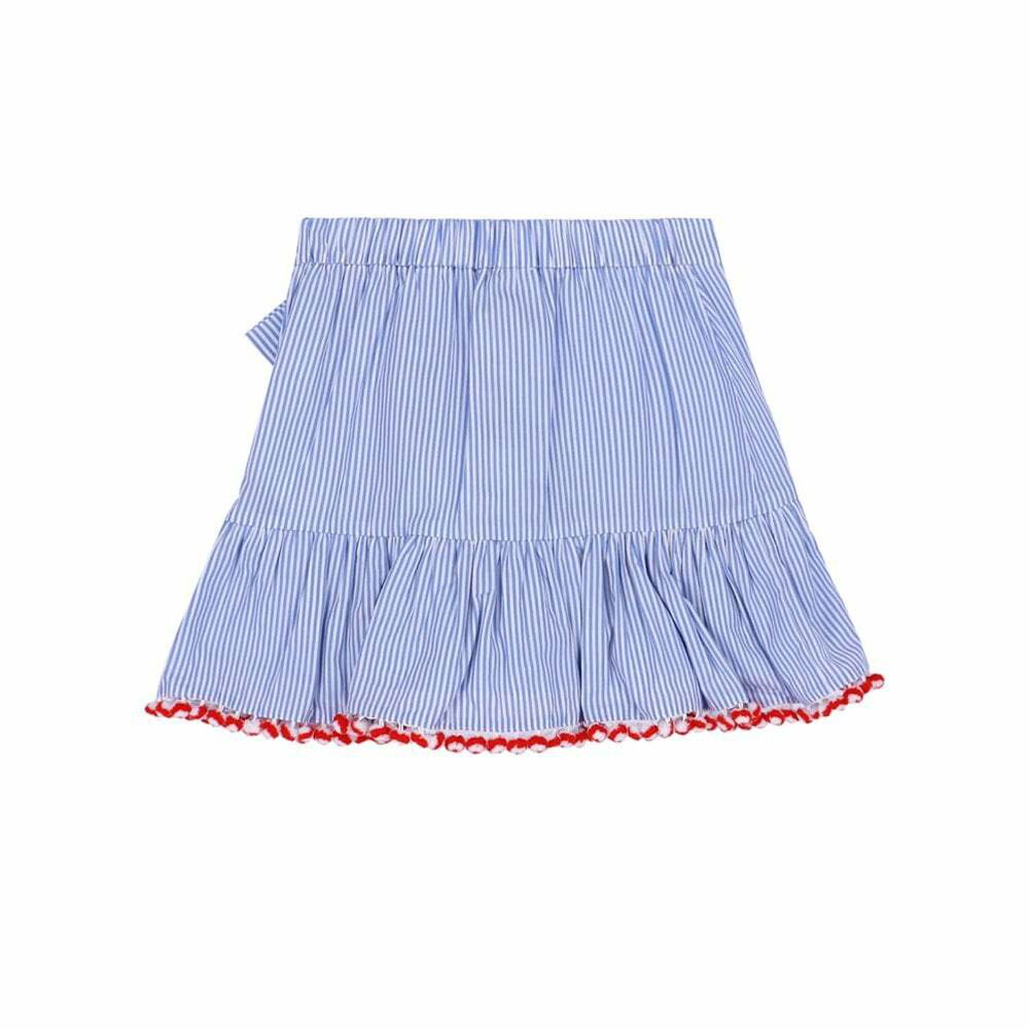 Girls Blue Striped Skirt, 1, hi-res