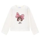 Girls Ivory Long Sleeve Top, 3, hi-res