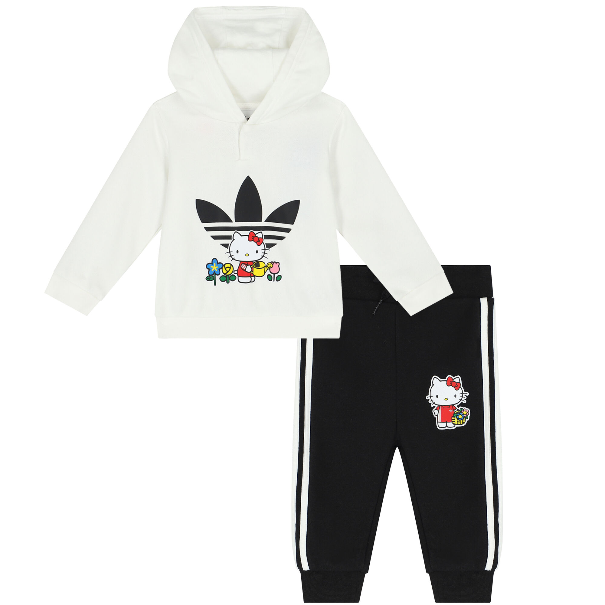 Adidas black and white tracksuit girls hot sale