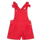Girls Short Pink Dungarees, 1, hi-res