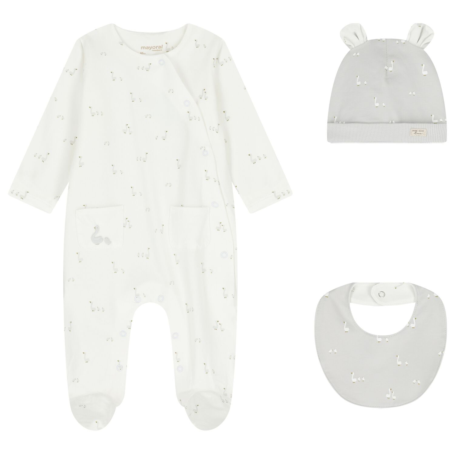Ivory & Grey Babygrow Gift Set, 1, hi-res