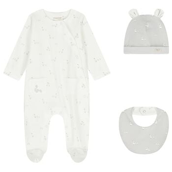 Ivory & Grey Babygrow Gift Set