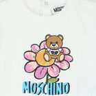 Younger Girls White & Pink Teddy Logo Shorts Set, 1, hi-res